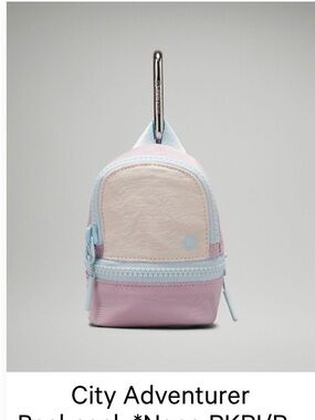 City Adventurer Mini Backpack Keychain - Pink & Light Blue